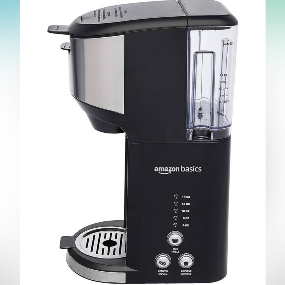 Amazon Basics Drip Coffee Maker with K-Cup, 14 Oz, new in box